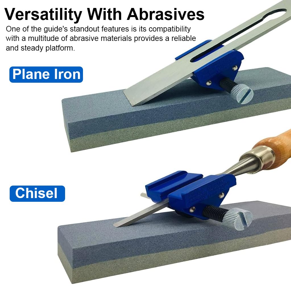Serplex Precision Honing Guide Sharpening Jig Heavy Duty Honing Guide Jig for Wood Work Adjustable Clamping Range 0-55mm Honing Guide for Chisel Planer