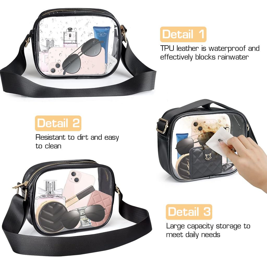 PALAY Crossbody Bag For Women Messenger Bag Waterproof Sling Bag for Women with Adjustable Shoulder Strap Transparent Purse Clear Bags