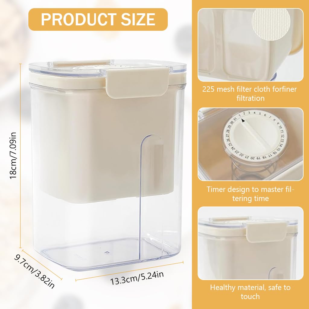 HASTHIP Yogurt Strainer 34 Oz Greek Yogurt Strainer with Lid Fine Mesh Yogurt Filter with Date Tracker Spring-Loaded Yogurt Press BPA Free Reusable Yogurt Strainer