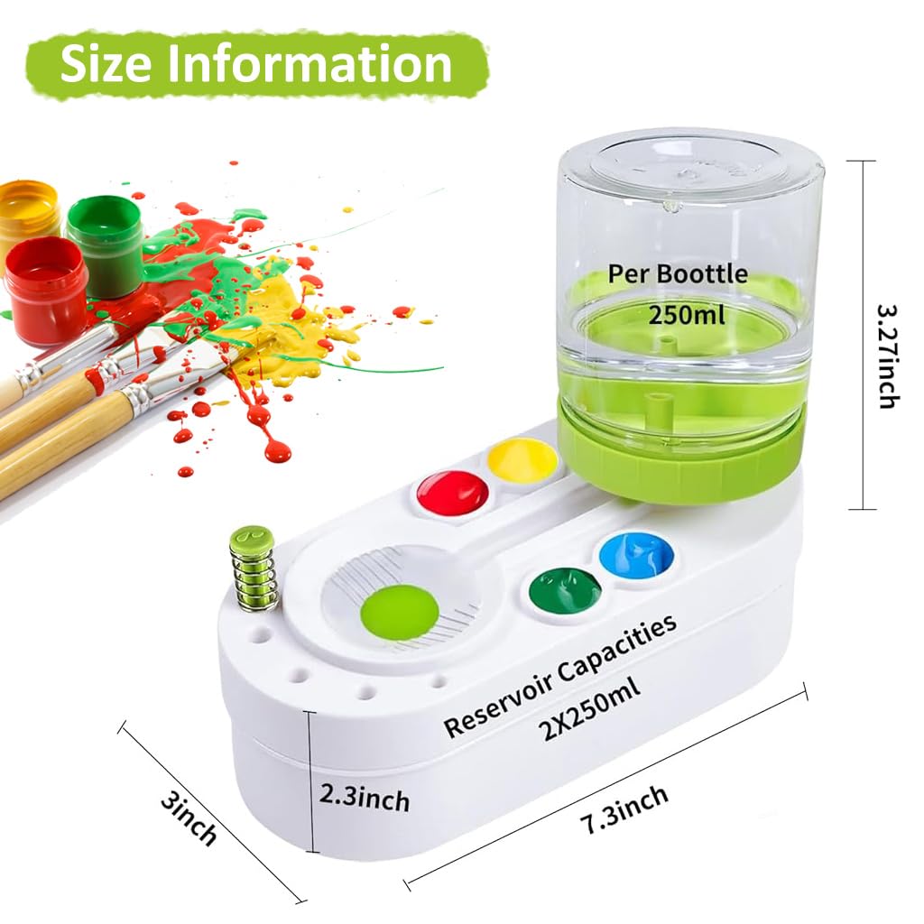 HASTHIP 2 in 1 Paint Brush Cleaner Machine Desk Paint Brush Cleaner with Flushing Button & Auto Refill Refill Water Tank Paint Brush Cleaner for Oil Paint Brushes, Acrylic Paint Brushes, Makeup Brush