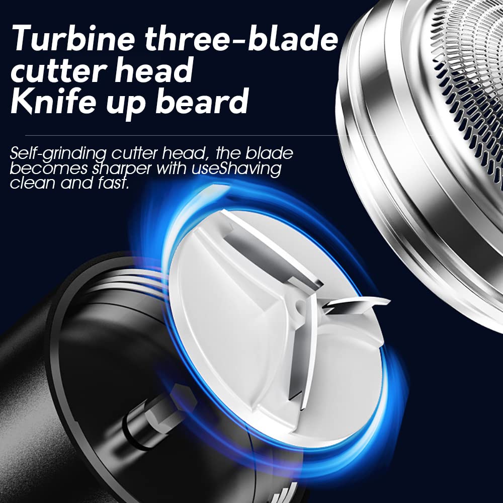 MAYCREATE Shaver for Men Turbo Triple-Blade Shaving Machine Mini Portable Electric Shaver for Men Rechargable Face Shaving Razor for Women IP65 Waterproof Travel Shaver and Trimmer Silent Motor Shaving Blade