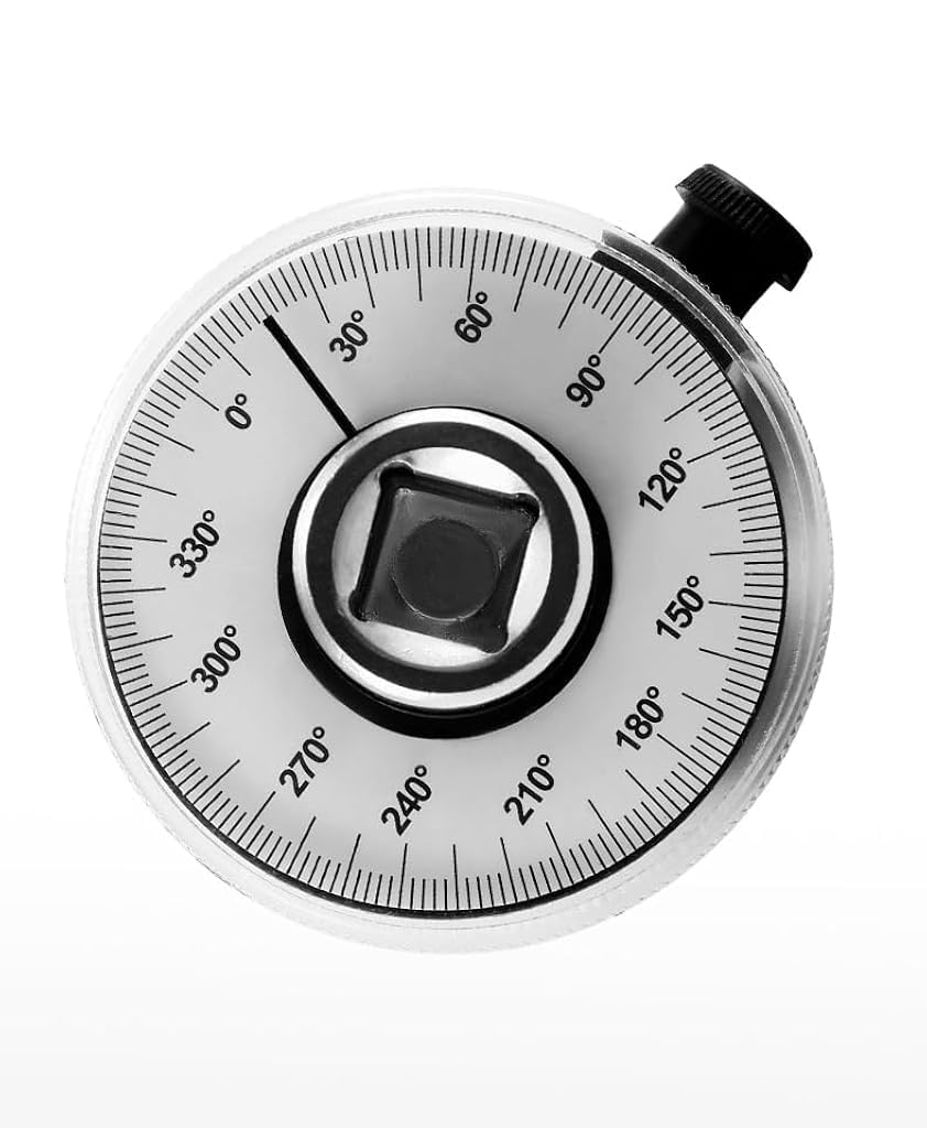 Serplex Torque Angle Gauge Tool Manual Automotive Angle Torque Gauge with Wrench Tool 360-degree Dial Angle Gauge Precise Fastening Angle Torque Gauge