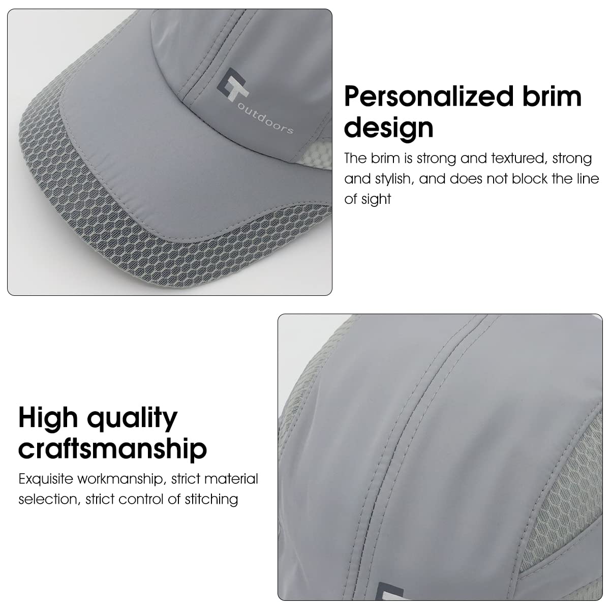 GUSTAVE Sports Caps for Men Summer Baseball Caps for Men Cap for Men Stylish Branded Stylish Cap for Shopping Fishing Outside Adjustable Buckle Closure(Grey)