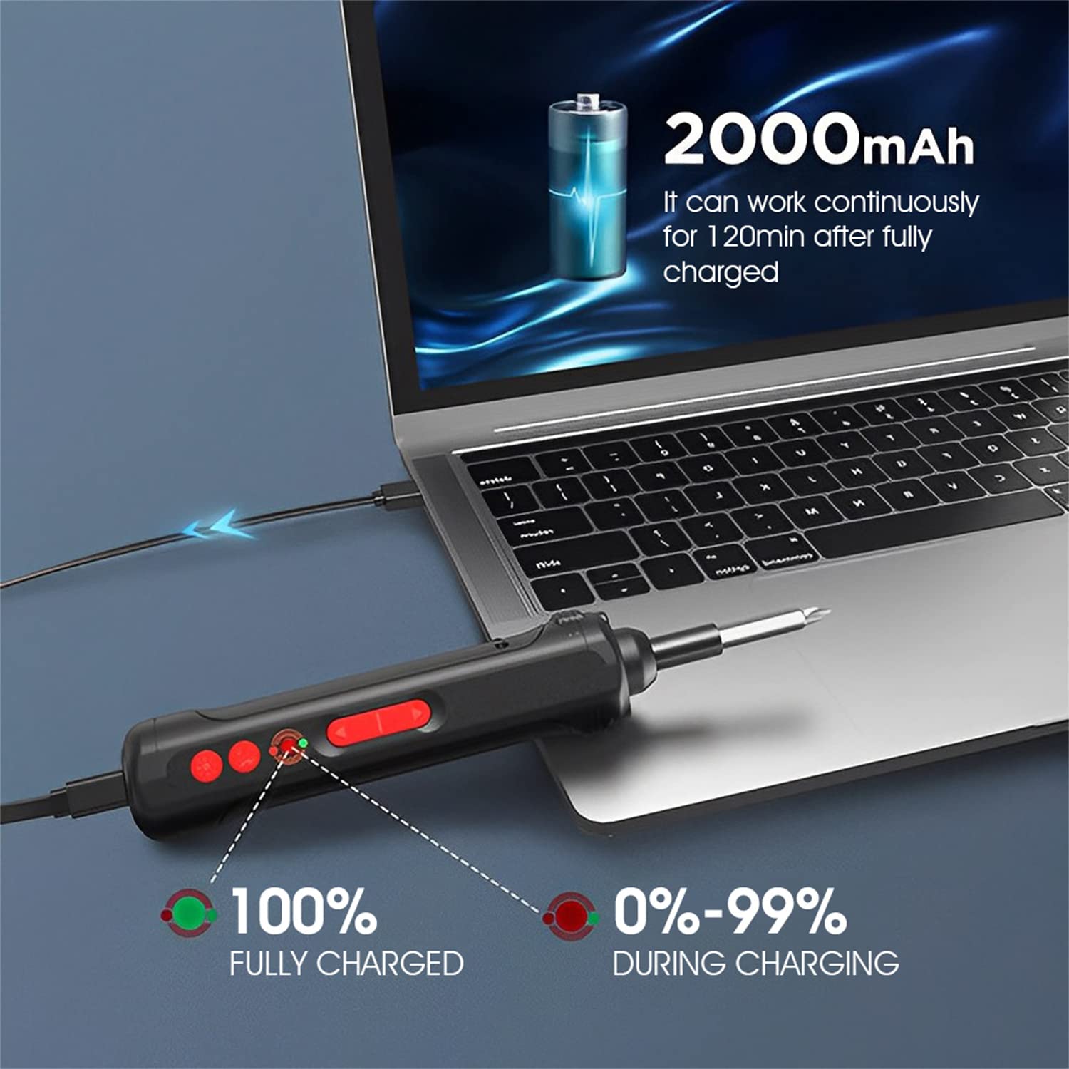 ZORBES 4V Handheld Electric Screwdriver Kit with LED Work Light, USB C Cable, 26 Pieces Screwdriver Bits,Screw Adapter, Tool Case,Power Screwdriver(Black)