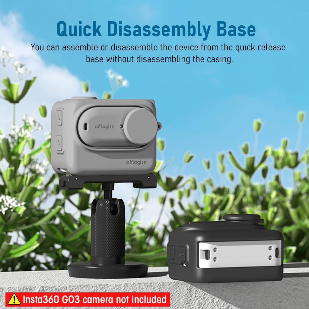 ZORBES Silicone Protective Case Cover for Insta360 GO 3 with Separate Camera Lens Cover, Anti-Scratch Protective Cover Silicone Cover for Insta360 GO 3 Action Camera with Lanyard