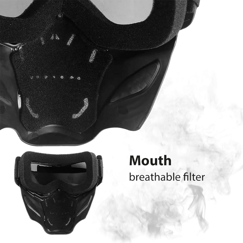 Proberos Motorcycle Goggle Mask Fun Face Mask Full Face Mask Windproof Goggles Mask for Motorcycle, Offroad, Dune Buggy, Halloween Mask Party Dressing Up Fun Gift