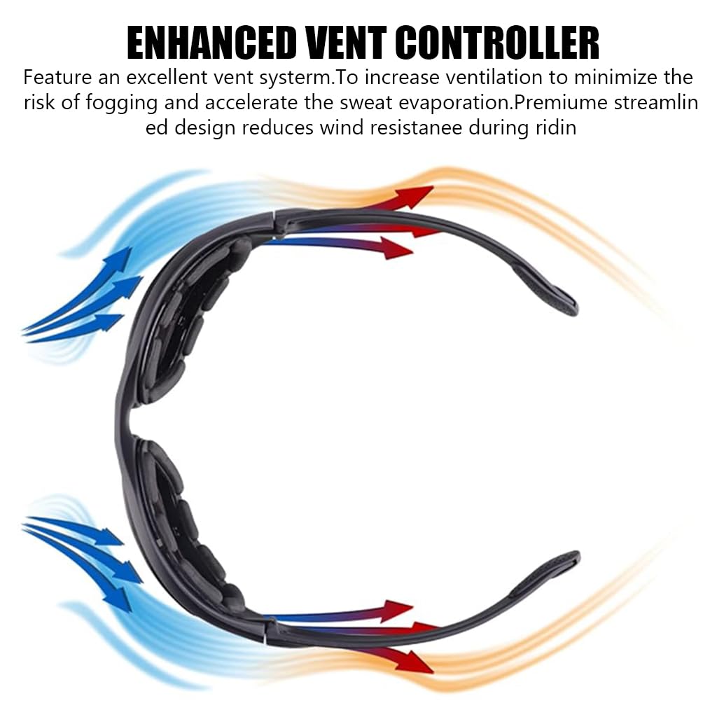 PALAY Outdoor Cycling Glasses HD UV400 Biking Goggles Unisex-Adult Sport Goggles Motorcycle Riding Goggles With 3 Lens & Wearing Strap, Storage Bag
