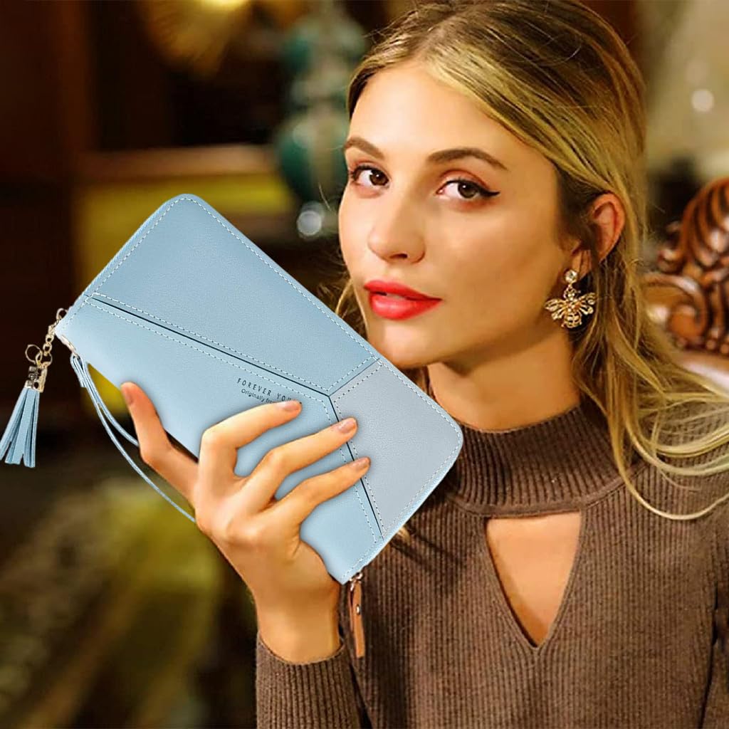 SANNIDHI Leather Women wallet(blue)