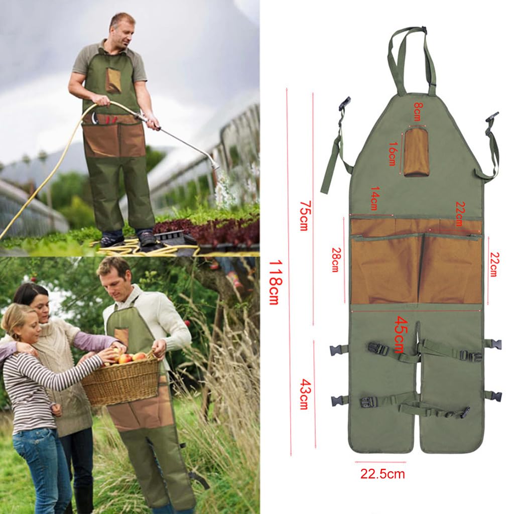 HASTHIP Waterproof Apron for Metalworking, Gardening, Carpentry with Leg Cover & Tool Pockets, Heavy Duty Oxford Cloth Dustproof Apron, Adjustable Apron for Kitchen, Handwork, Woodenwork, Gardening
