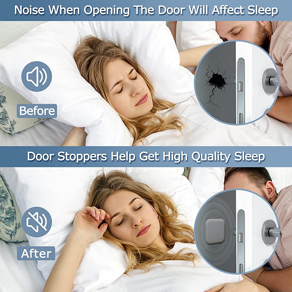 HASTHIP 4Pcs Door Wall Protectors, Self-Adhesive Rubber Stop from Door Knobs Rubber, Soft Reusable Rubber Wall Protectors Shield for Preventing Damage to Cabinet, Handle, Bed