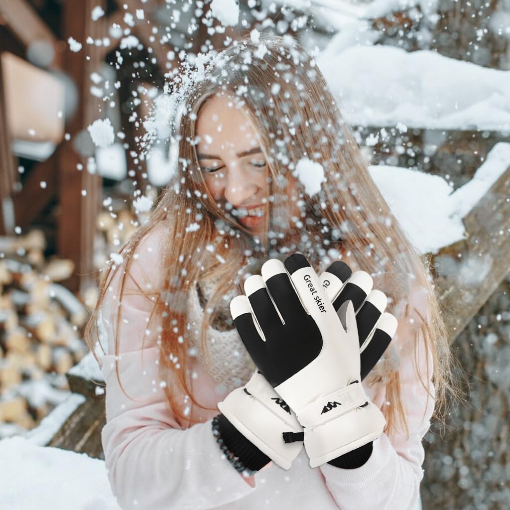 GUSTAVE Winter Gloves for Men Fleece Lining Riding Gloves for Women Men Winter Hand Gloves Windproof Gloves with Touch Screen Finger Fashion Outdoor Gloves for Winter for Riding, Hiking, Ski