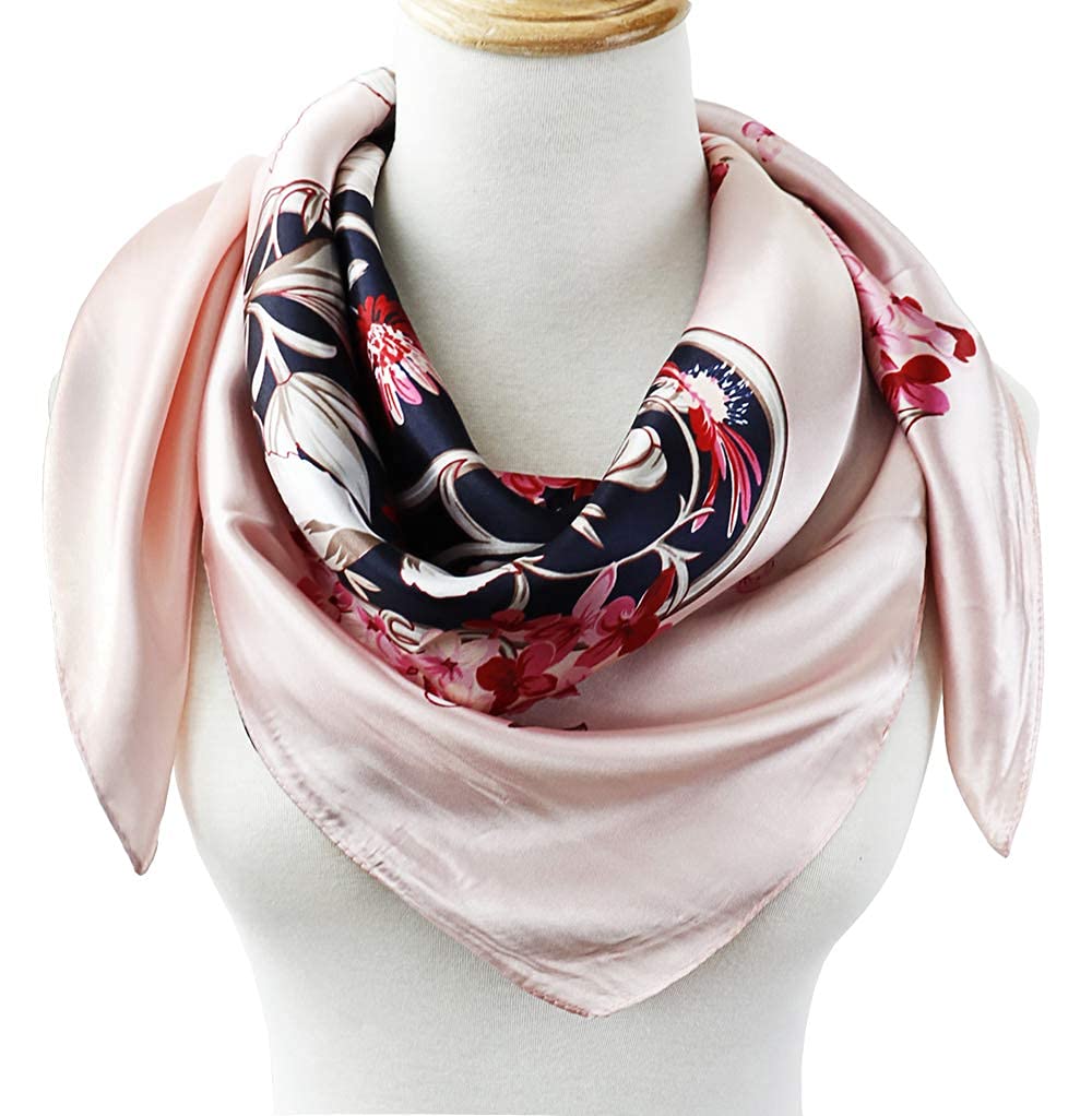 PALAY Scarf for Women Stylish Satin Square Silk Like Hair Scarves and Wraps Headscarf for Sleeping 90 * 90cm