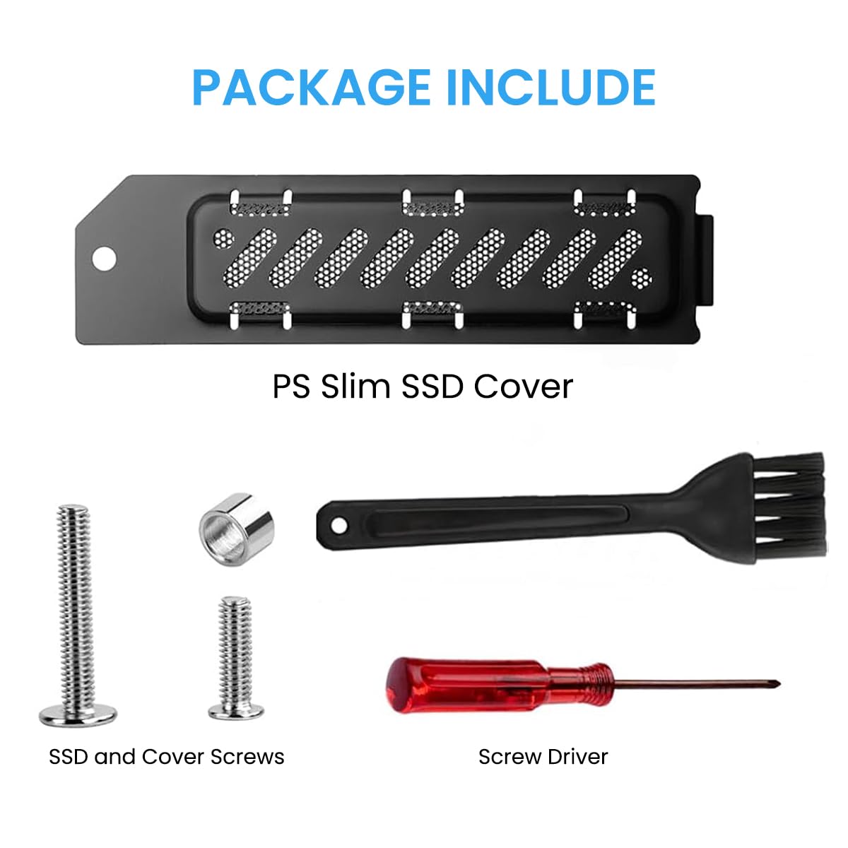 ZORBES PS5 Slim SSD Heatsink Cover, M. 2SSD Expansion Slot Heat Dissipation Dust Cover PS5 Slim Aluminum Alloy SSD Dust Cover