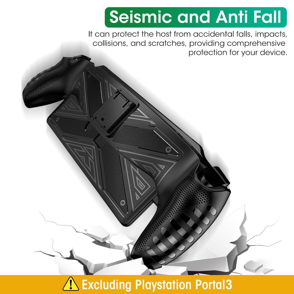 ZORBES Protective Case Cover for Playstation Portal Game, TPU Protective Skin Cover for Playstation Game Console with Kickstand, Anti-Scratch Protective Cover for Playstation Portal Game Machine Protector