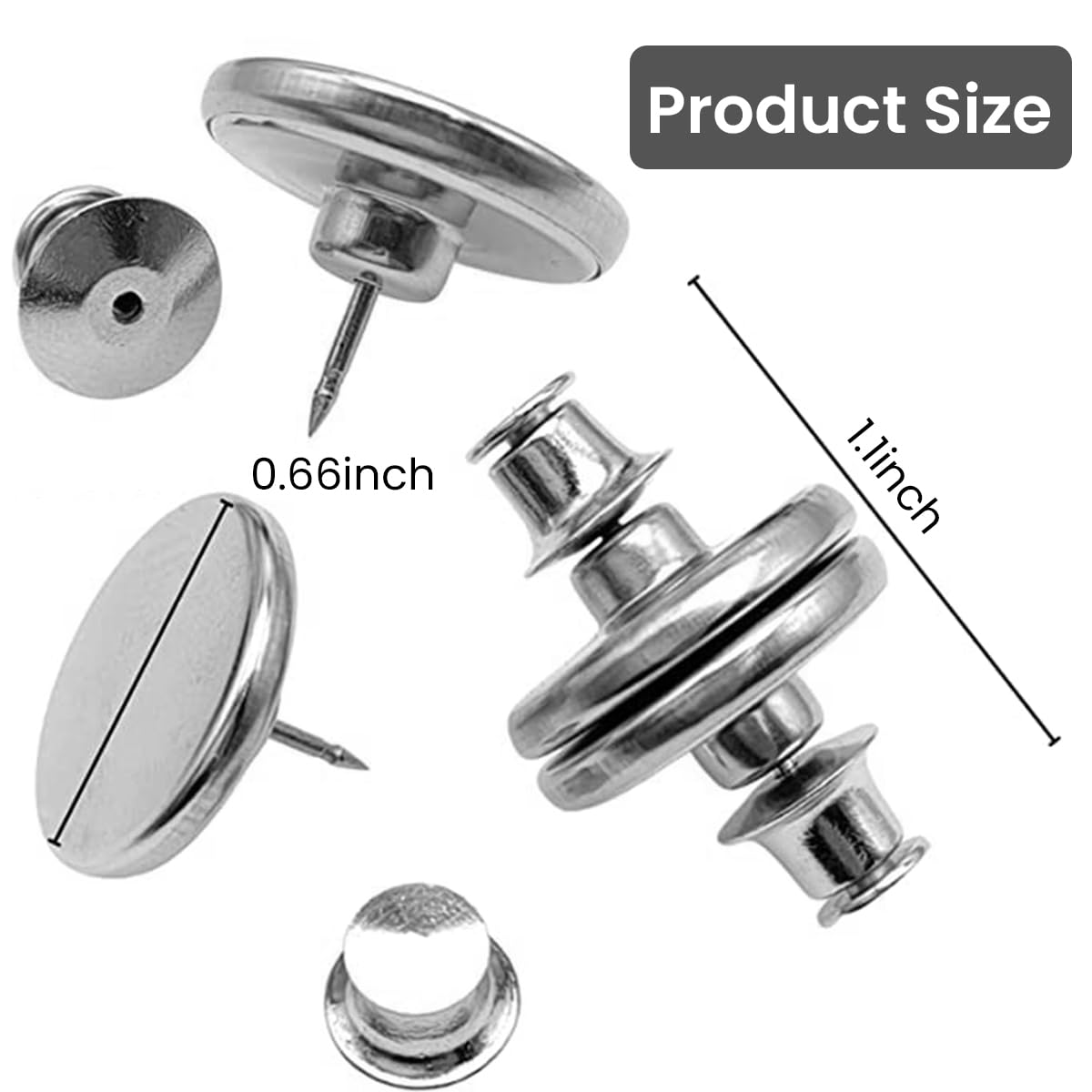 HASTHIP 5 Pairs Curtain Magnets Closure with Tack, Drape Magnets Button Curtain Magnetic Holdback Button for Heavy Duty Velvet Drape, Suede Curtain, Cotton Curtain, Keep Drapes Stay in Place
