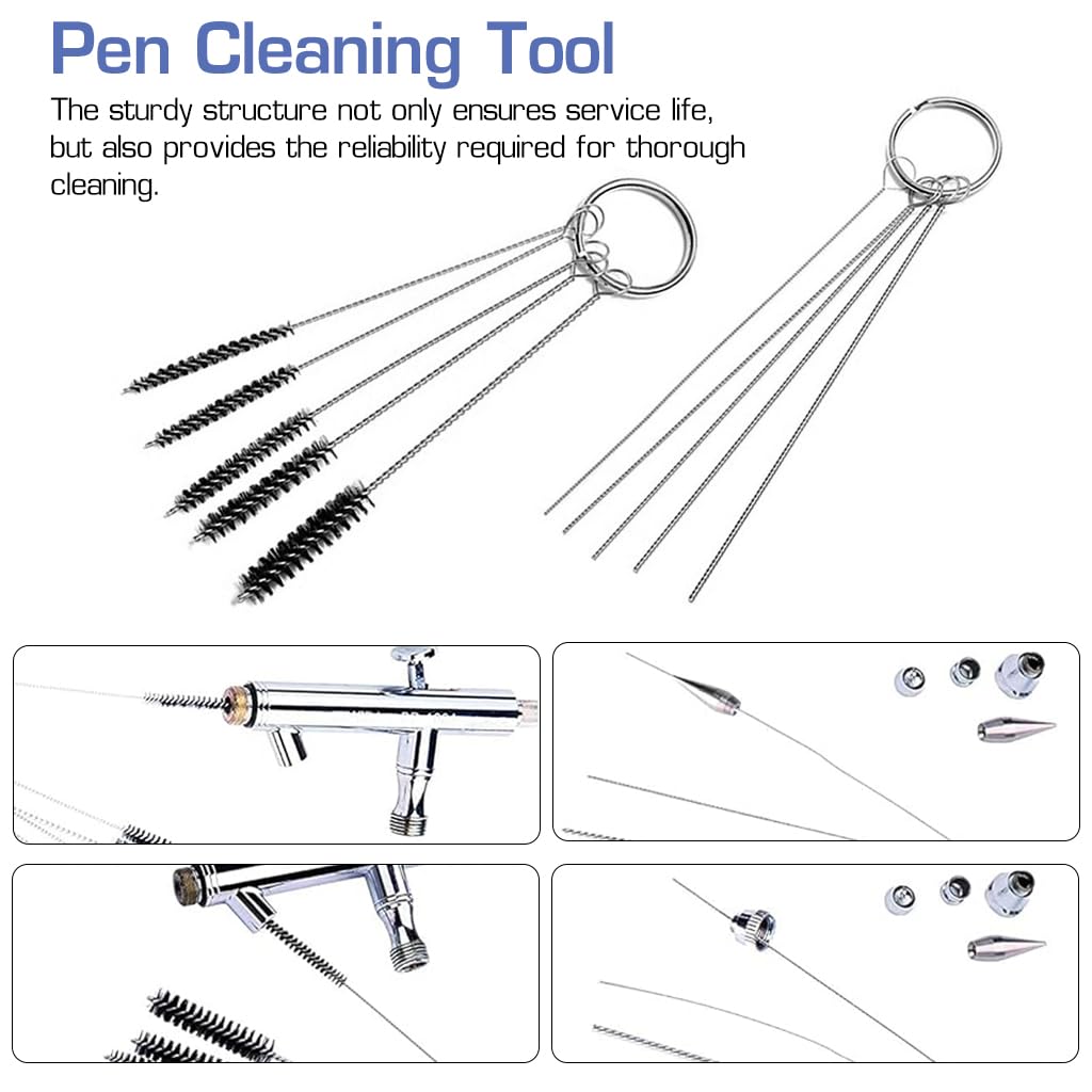 Serplex Airbrush Spray Nozzle Cleaning Brushes Various Size Micro Brushes Set Pipe Cleaning Tool Kit Cleaning Needles for Cleaning Spray Gun Spraying Nozzle