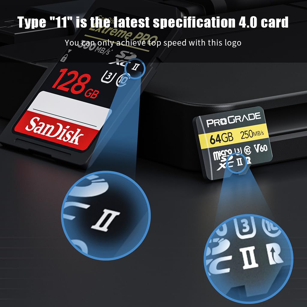 Verilux USB Card Reader USB C/ USB3.0 Card Reader Support UHS-II Compatible SD 4.0/TF 4.0/CF/MS, 5Gbps Reading Speed, Travel 4 in 1 USB Card Reader for Windows/Mac/Linux/Android