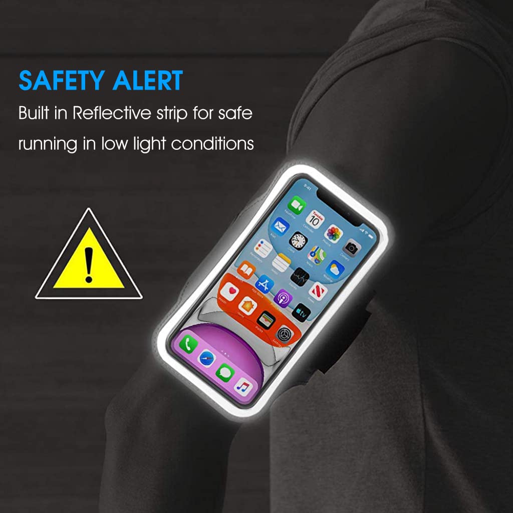 Proberos Armband for Mobile Phone Running, Waterproof Phone Holder for Running for iPhone 13, 12, 11, XR, Elastic Arm Band with Card Holder for Within 7in 's Mobile