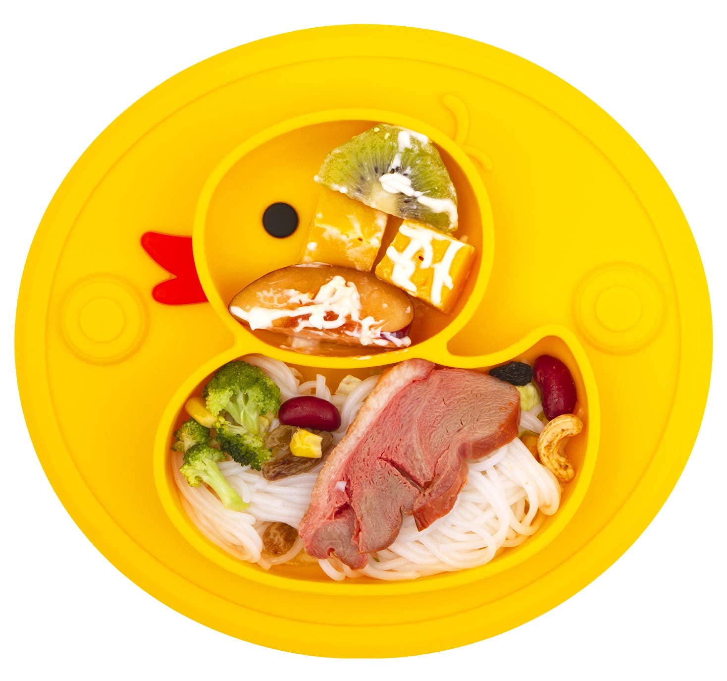 SNOWIE SOFT Silicone Feeding Plate with Suction for Baby Toddler, Portable Non Slip Suction Plates for Children Babies and Kids BPA Free Baby Dinner Plate