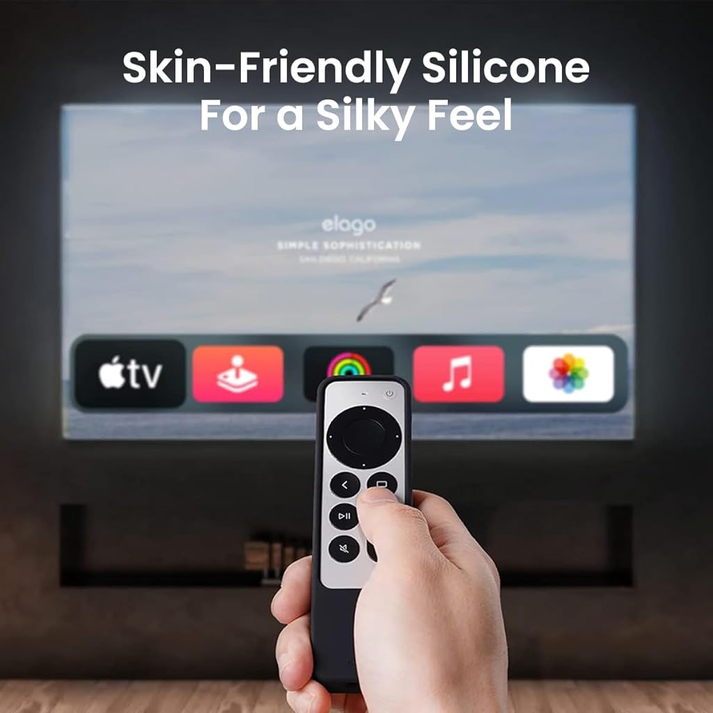 ZORBES Silicone Remote Cover for Apple TV 4K Remote Wear Resistant Silicone Protective Silicone Skin Cover Anti-Scratch Remote Case for Apple TV 4K Remote