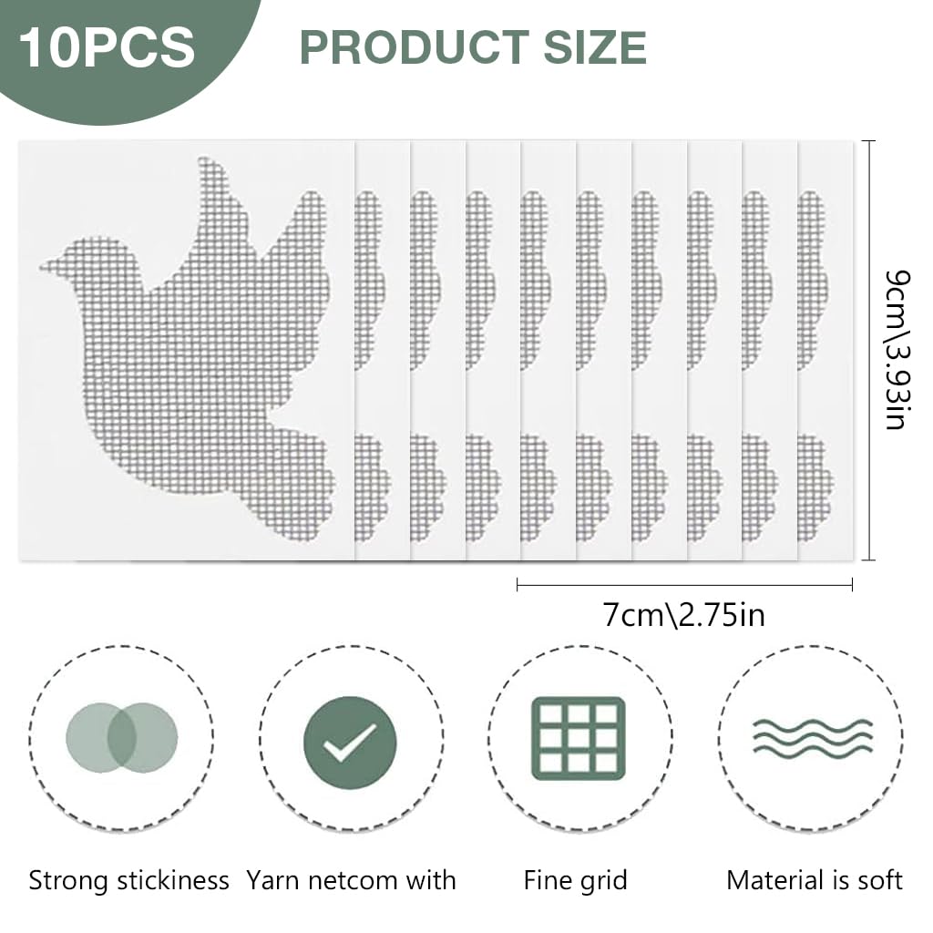 HASTHIP 10Pcs Door Window Screen Repair Patches Self Adhesive Mesh Screen Repair Patches Creative Dove Shape Self Adhesive Window Screen Repair Patches