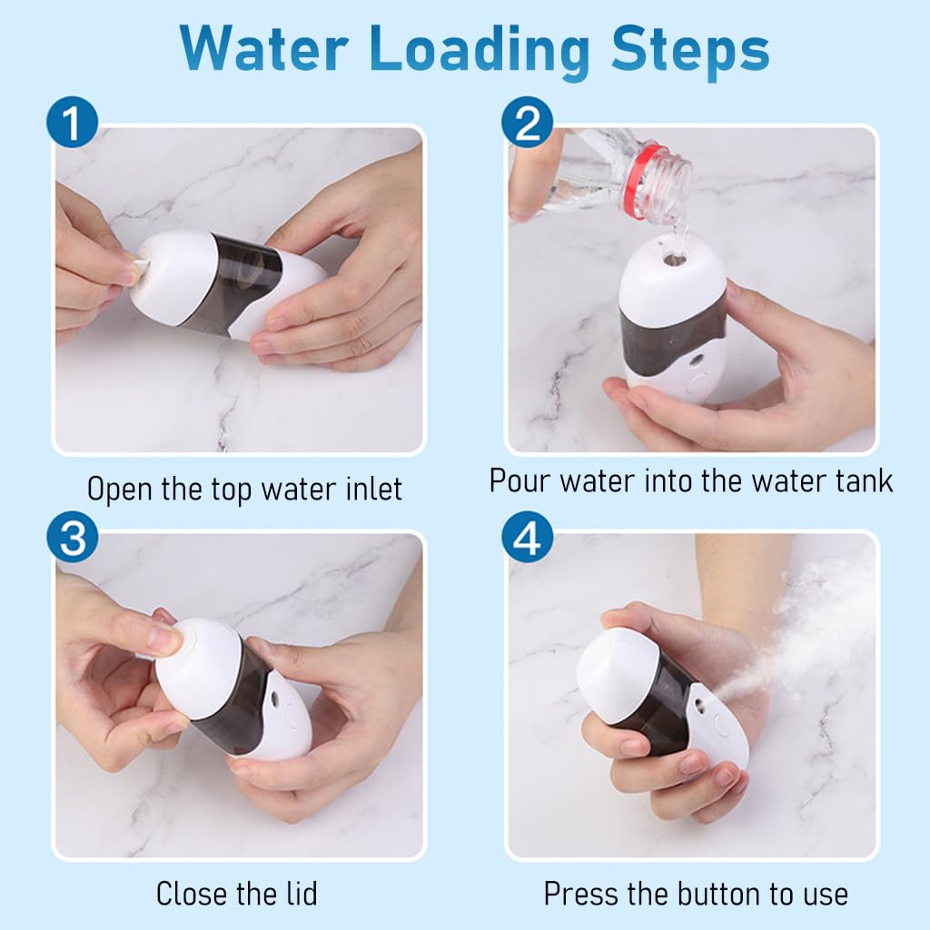 MAYCREATE Nano Facial Mist Sprayer, 50ml Mini Portable Nano Face Mist Spray Machine Mister, USB Rechargeable Beauty Skin Care Machine for Face Hydrating, Daily Makeup