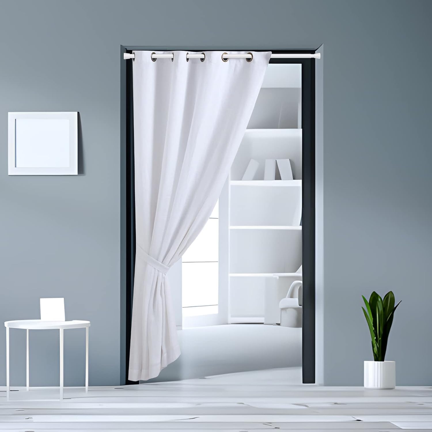 HASTHIP Retractable Curtain Rod 41.3-74.8 inches Tension Rod 22mm Diameter Multipurpose Metal Rod Window Safety Bar Curtain Rod Detachable Hanging Rod for Wall, Wardrobe