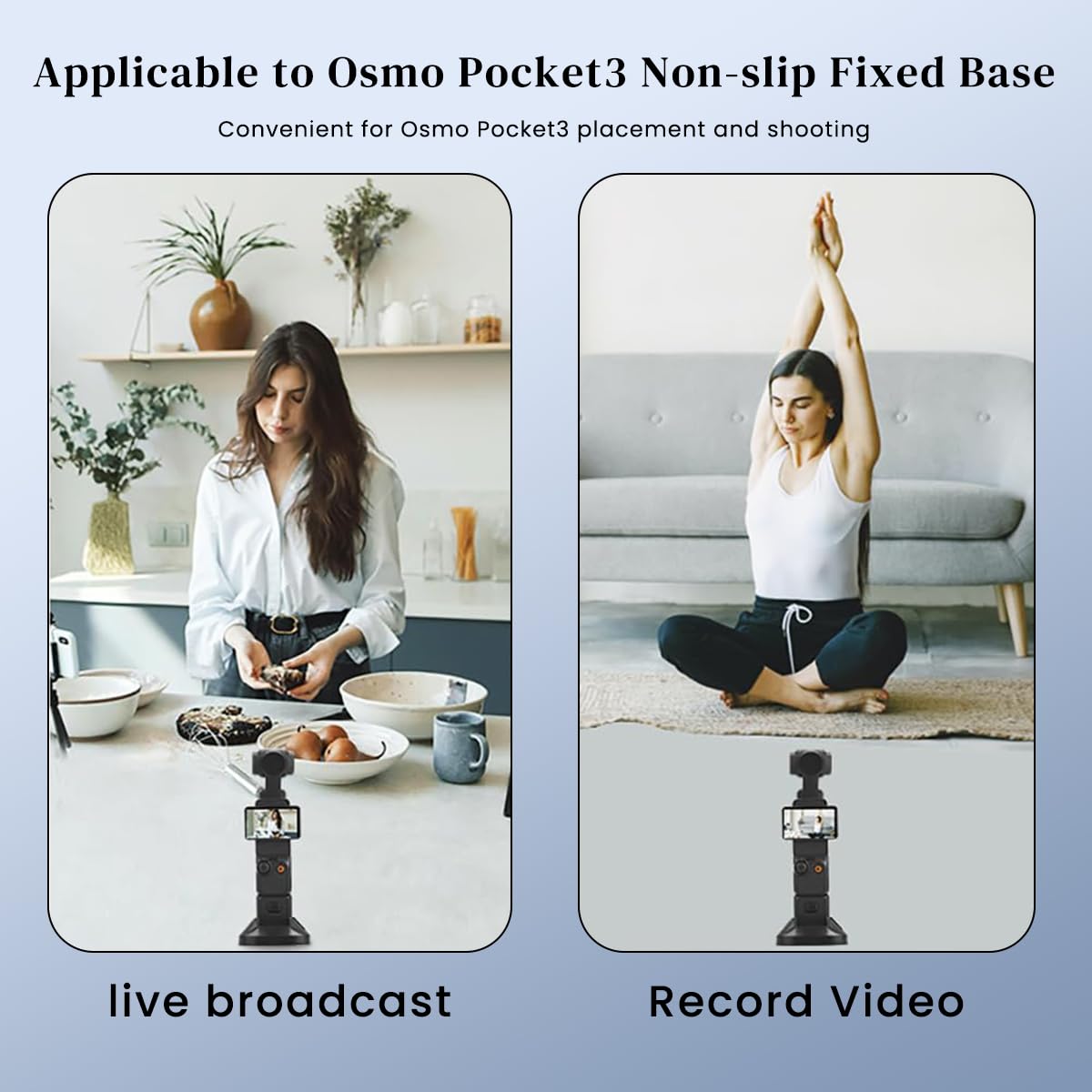 ZORBES Stand Base for DJI OSMO Pocket 3 Anti-Slip Bottom Stand Base for DJI OSMO Pocket 3 Accessory Mount Desk Holder for DJI OSMO Pocket 3