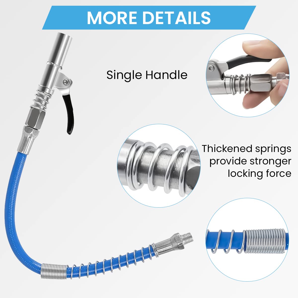 STHIRA Grease Gun Coupler, Heavy Duty Strong Lock onto Zerk Fittings High Pressure Grease Gun Coupler Quick Release Grease, Rated 10000 PSI Long-Lasting and Compatible with All Grease Guns 1/8