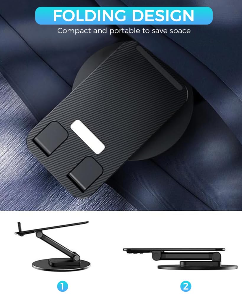 ZORBES Phone Stand Desk Metal Phone Holder 360° Rotatable Mobile Phone Stand, Adjustable Tilting Mobile Stand, Anti-Slip Metal Phone Stand for iPhone 15/14/ 13, Samsung, More