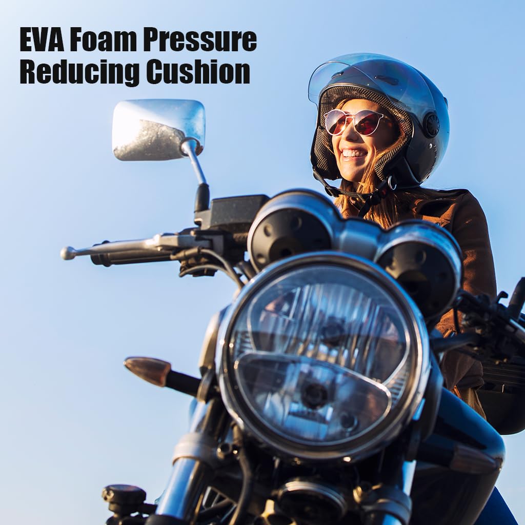 STHIRA Motorcycle Seat Cushion, 3D Pressure Relief Design Breathable Lycra Motorcycle Air Seat Pad Shock Absorption Comfortable Motorcycle Seat Cushion for Long Rides