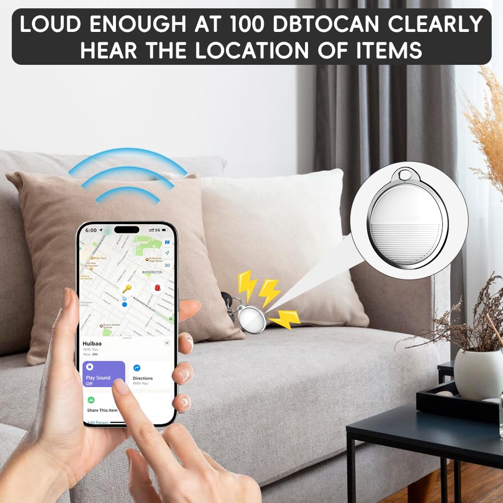 Verilux Anti-lost Tag Compatible with Find My App Key Finder with Sound Alarm Item Locator Tracker Bluetooth Key Finder AirTag Alternatives Battery Operated, Only for iOS Find My App