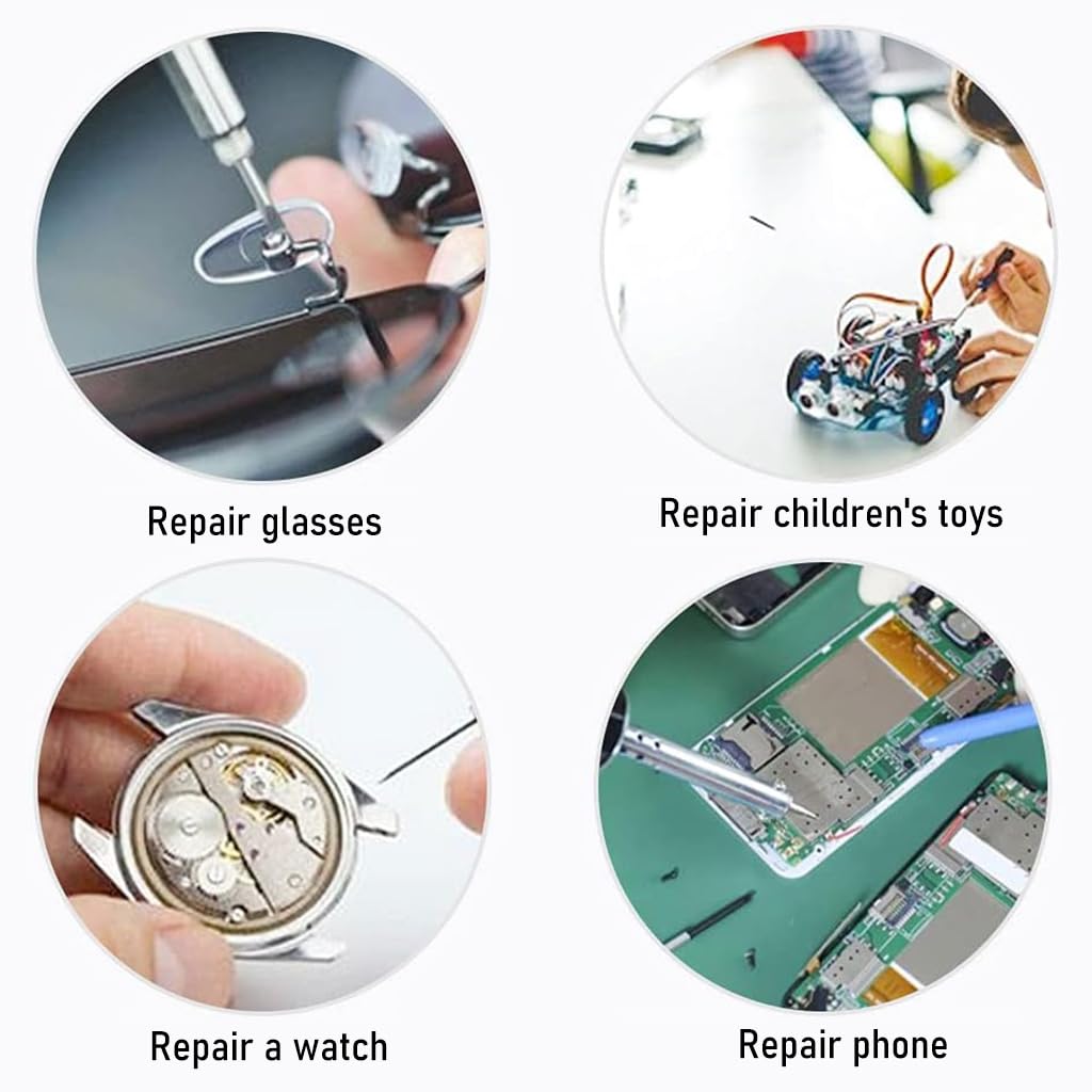 HASTHIP 528pcs Spectacles Glasses Repair Tool Kit Eyeglass Repair Kit with 500 Pcs Spectacles Repair Screws, 20pcs Silicone Nose Pads, Mini Screwdriver, Screws Nuts, Tweezer, Glasses Cloth