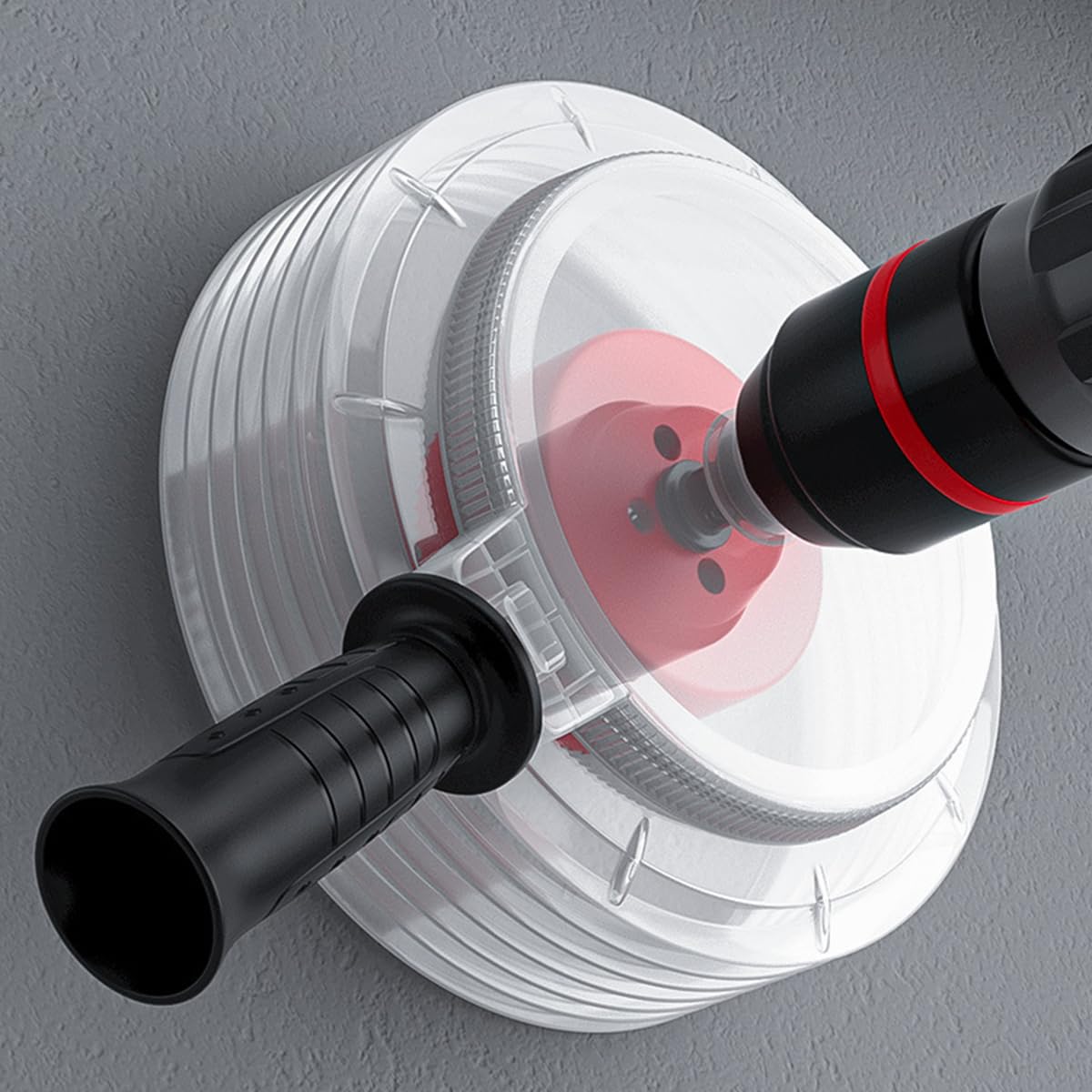 Serplex Hole Saw Dust Bowl 15.5cm/6.1'' Diameter Large Universal Drill Dust Catcher Dust Collector Chip Collector Bowl for Hole Saw, with Handle, Hole Saw Dust Bowl Attachment, Not Include Hole Saw