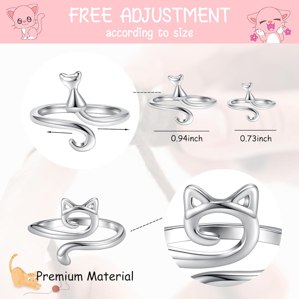 HASTHIP 3Pcs Crochet Rings for Crocheting, Adjustable Crochet Tension Ring for Finger Cat Crochet Finger Guard Ring Knitting Yarn Tension Ring for Women DIY Knitting & Crocheting