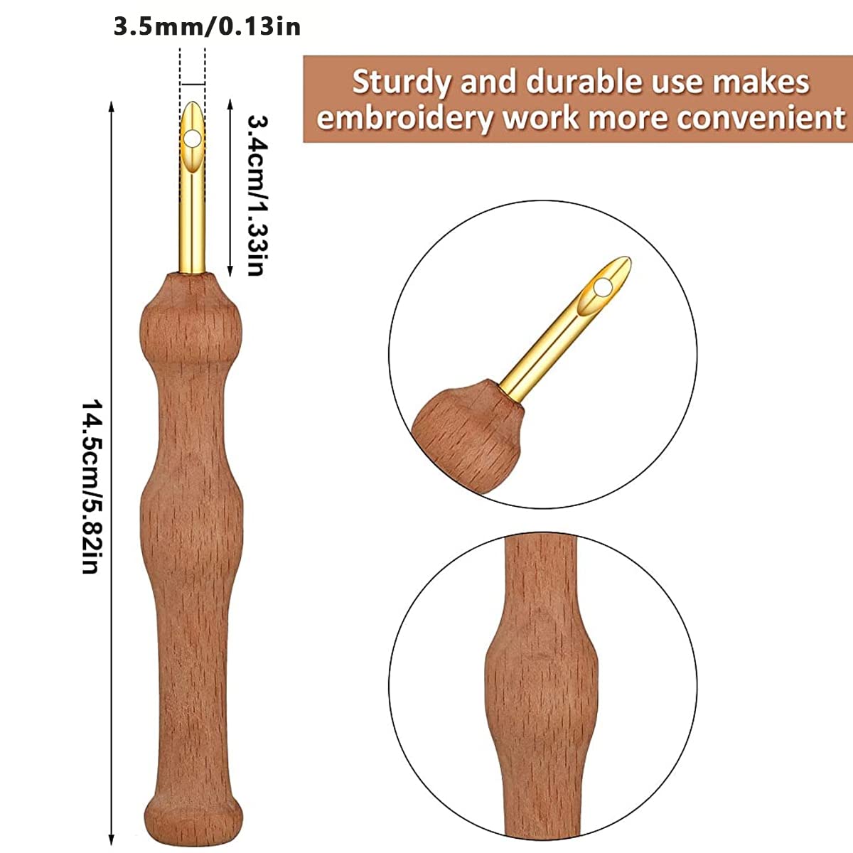 HASTHIP 17 Pieces Fullset Punch Needle Embroidery Starter Kits Rug Punch Needle Tool Threader Fabric Embroidery Hoop Yarn Punch Needle for Beginner