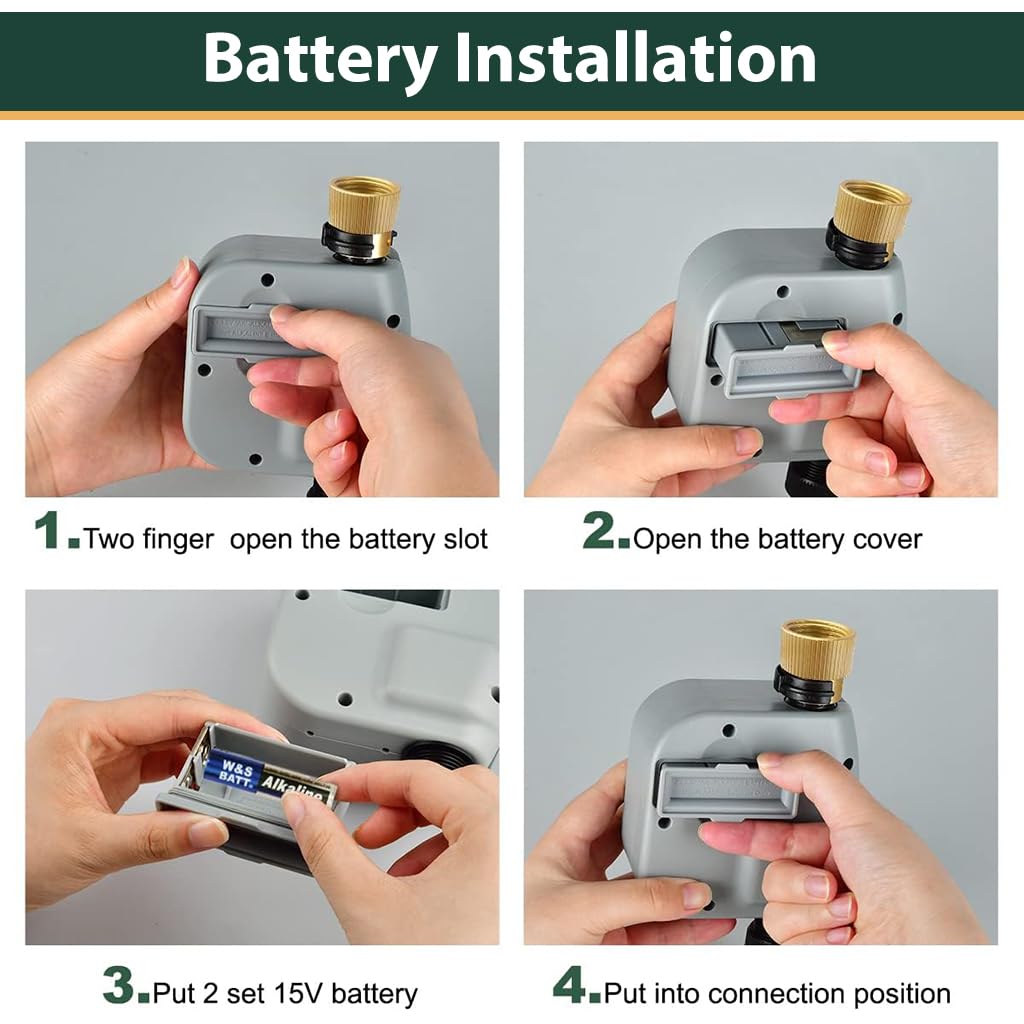 HASTHIP Drip Irrigation Timer for Garden Farm with Universal Faucet connector, Irrigation Water Timer, Easy to Use Automatic Watering System, Waterproof Digital Irrigation Timer System for Lawns