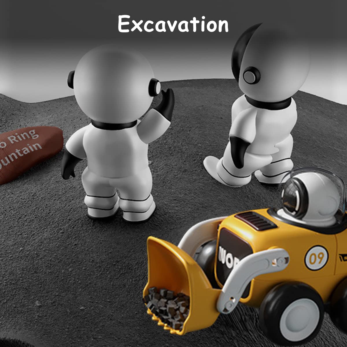 PATPAT Construction Car Toy For Kids Press-And-Go Whistle Car Toy For Kids Cartoon Spacemen Car Toy Birthday Gift Children'S Day Gift Toy For Kids 1-3 Years Old,Multicolor