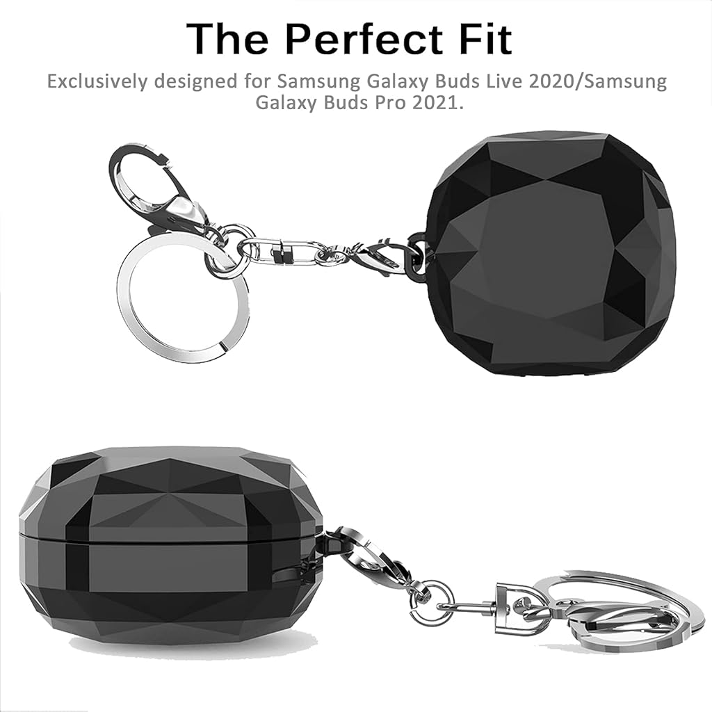 ZORBES Fashion Hard Protective Cover for Samsung Galaxy Buds Pro(2021),Galaxy Buds 2,Galaxy Buds Live (2020),Shockproof for Geometric Diamond Cut Design (Without Earphone, Seperate Pieces Design)