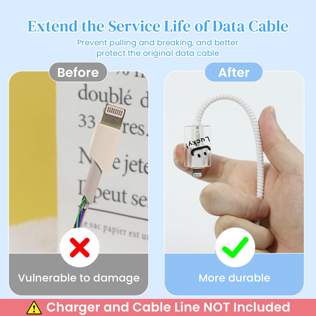 Verilux Charger Protectors for 20W iPhone 15 Charger Power Simle Face Charger Protector Charging Cable Spring Coil Protector Charging Cable Connector Sleeve Protector for iPhone Fast Charger