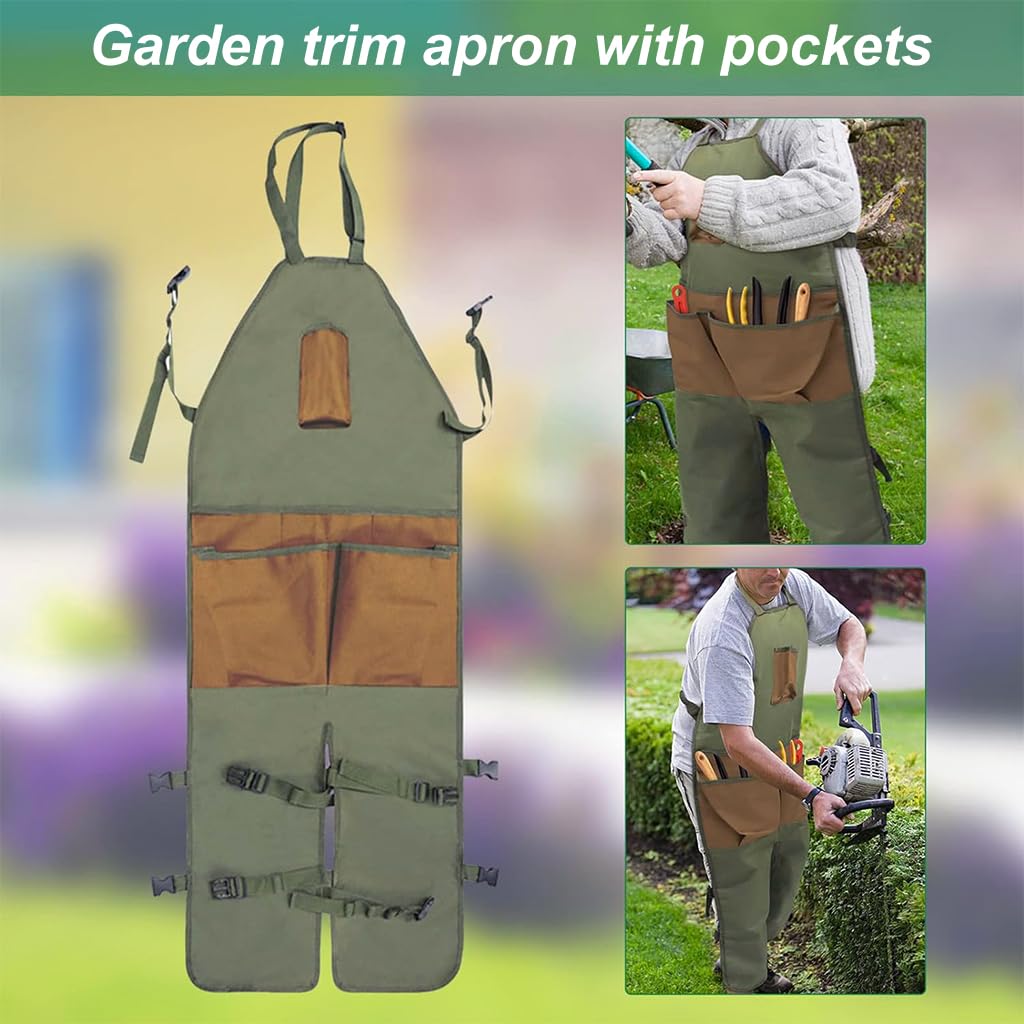 HASTHIP Waterproof Apron for Metalworking, Gardening, Carpentry with Leg Cover & Tool Pockets, Heavy Duty Oxford Cloth Dustproof Apron, Adjustable Apron for Kitchen, Handwork, Woodenwork, Gardening