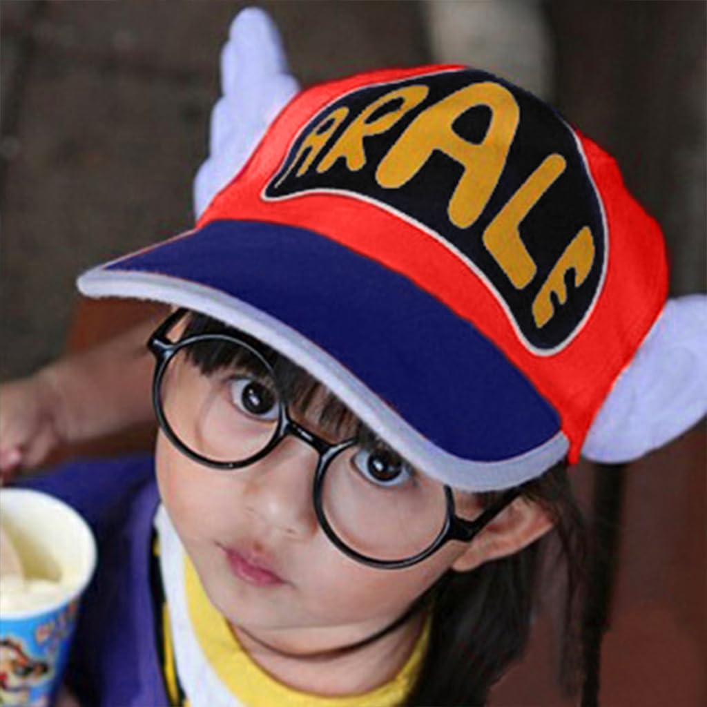 SNOWIE SOFT Caps for Kids Girls Arale Hat Winged Baseball Cap for Girls, Sun Hat for Kids Cute Arale Cap Arale Merchandise, Cosplay Arale Girls Hat Summer Outdoor Beach Hat for Baby Girl Adjustable