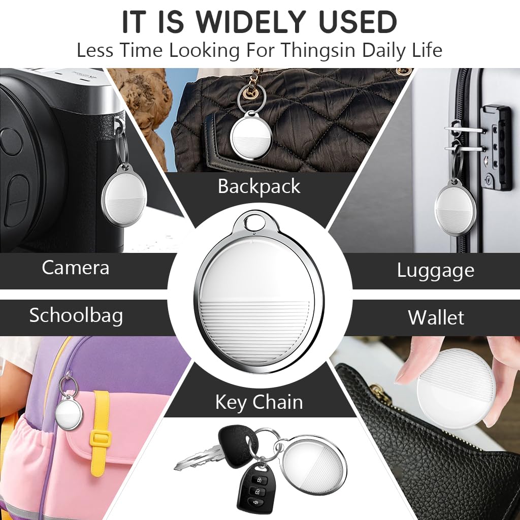 Verilux Anti-lost Tag Compatible with Find My App Key Finder with Sound Alarm Item Locator Tracker Bluetooth Key Finder AirTag Alternatives Battery Operated, Only for iOS Find My App