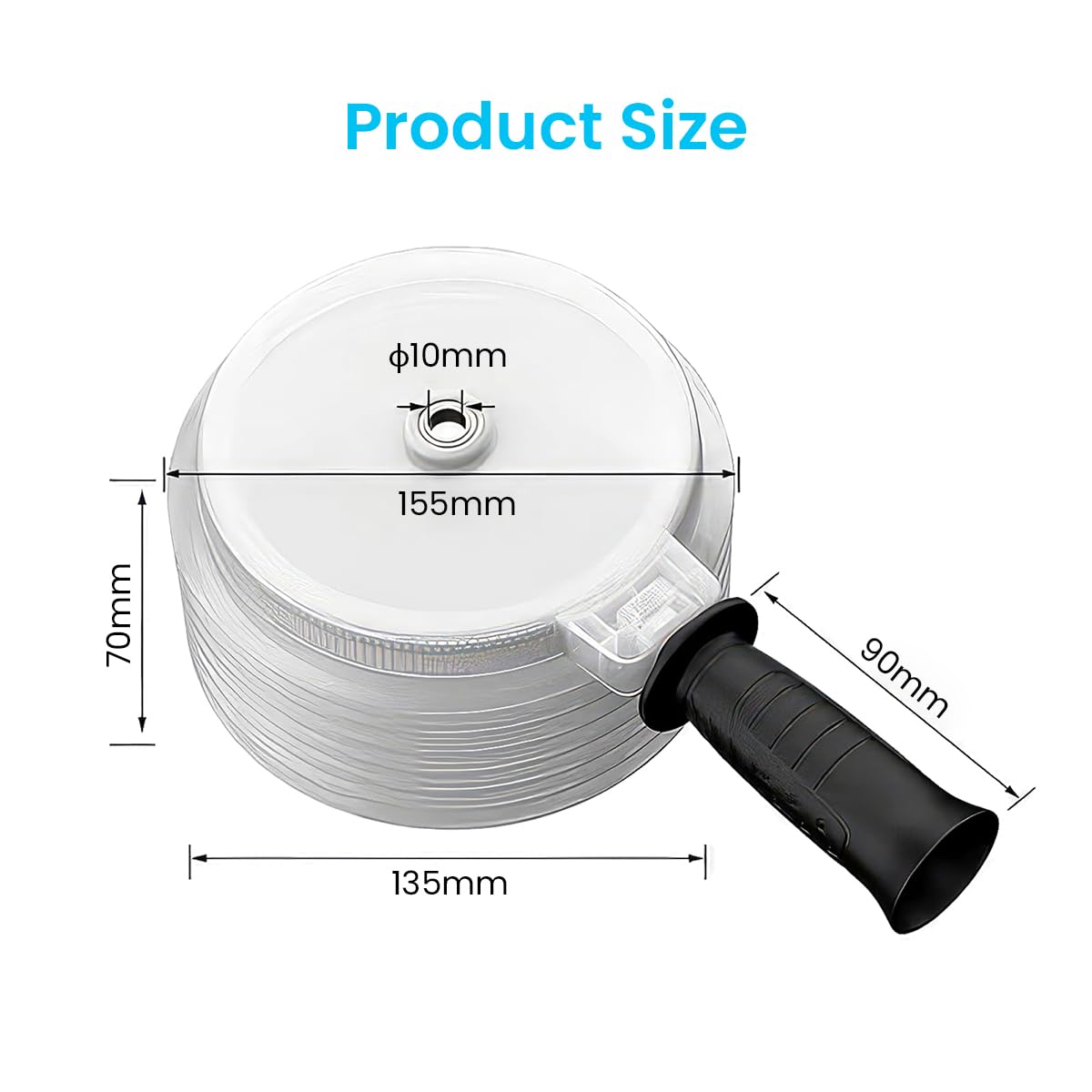 Serplex Hole Saw Dust Bowl 15.5cm/6.1'' Diameter Large Universal Drill Dust Catcher Dust Collector Chip Collector Bowl for Hole Saw, with Handle, Hole Saw Dust Bowl Attachment, Not Include Hole Saw