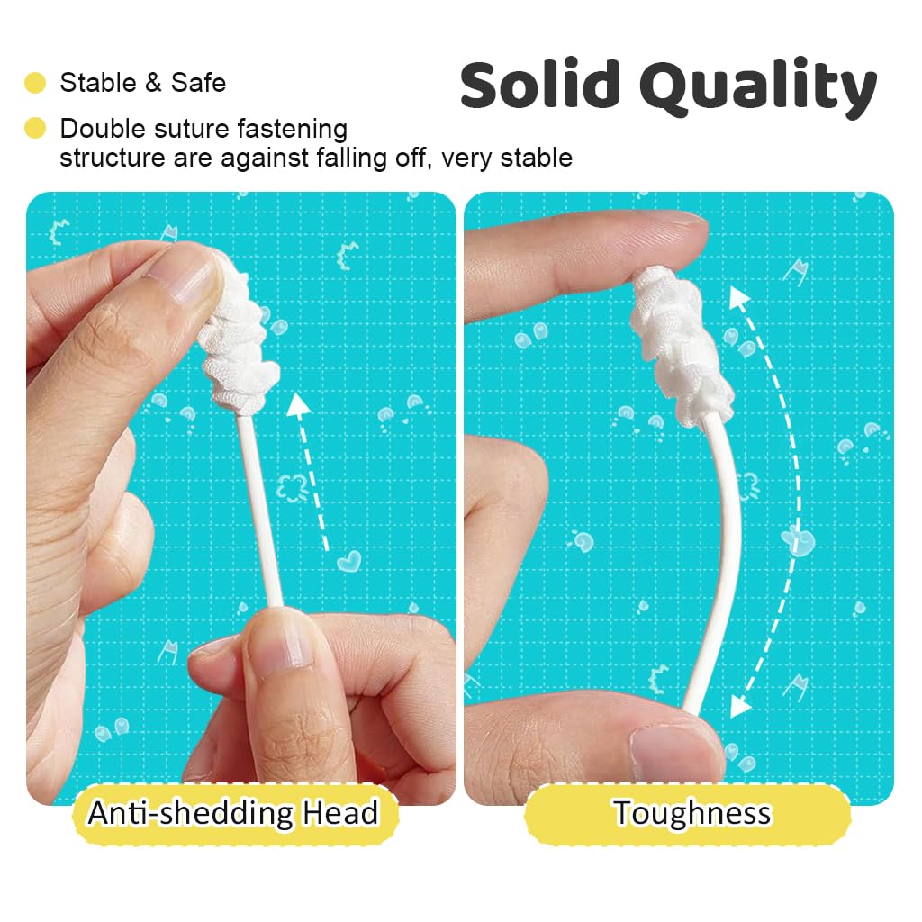 SNOWIE SOFT 30 Count Disposable Baby Care Oral Cleaning Sponge Swab Stick for Kids Adult Wet Dry Use Medical Sponge Individual Packing Cleaning Sponge Swab for Tooth Cleaning Oral Care