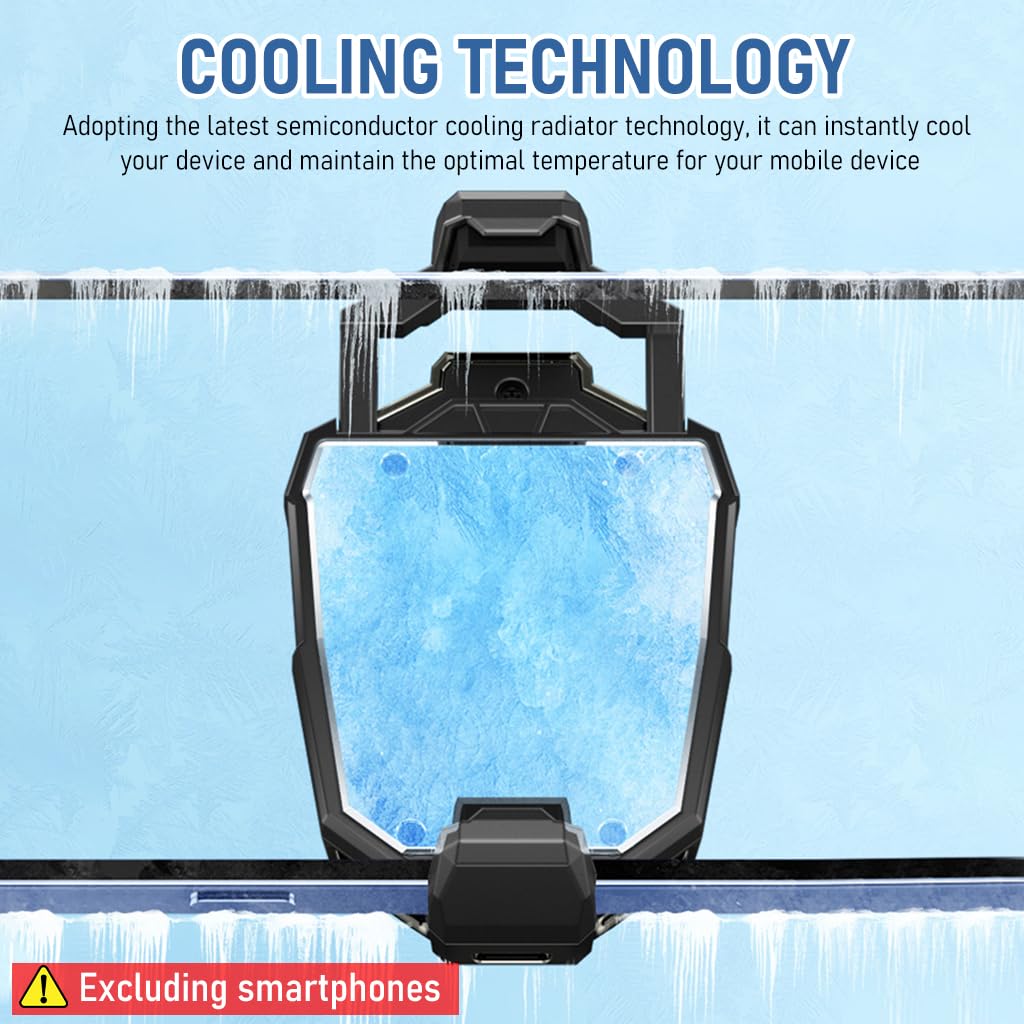 Verilux Phone Cooler for Gaming, Universal Moblie Cooler with Two Cooling Speeds, Mobile Phone Radiator Case for iPhone Android Smartphones from 4.5 to 7in, Cell Phone Cooler for Gaming Phone