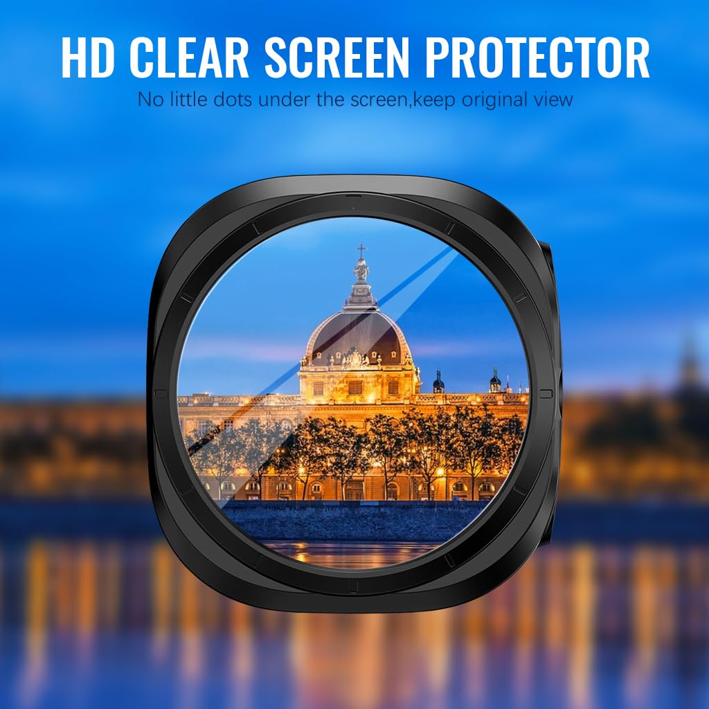 ZORBES Screen Protector & PC Watch Case for Samsung Galaxy Watch 7 44mm, Anti-smudge HD Tempered Glass Screen Protector for Galaxy Watch 7 47mm