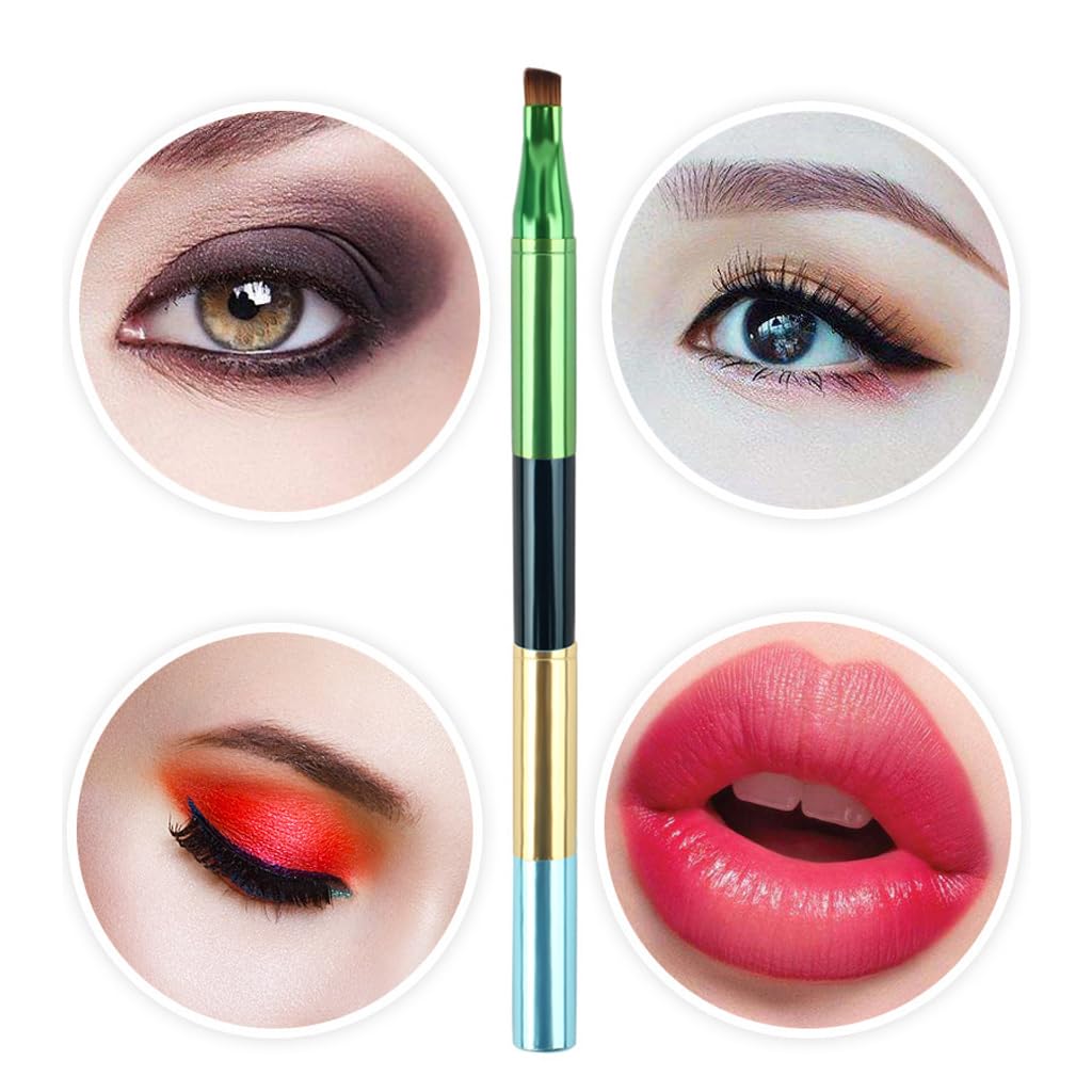 MAYCREATE 4-in-1 Makeup Brush Kit, Metal Mini Travel Makeup Brushes Set, Portable & Detachable, Include Eyeshadow Brush, Eyebrow Brush, Screw Brush and Lip Brush Combo Kits