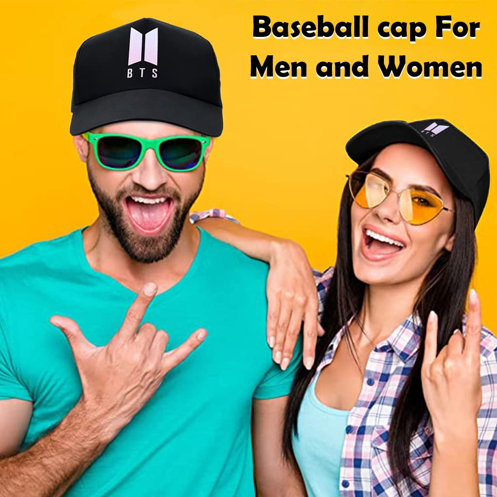 GUSTAVE Caps for Men and Women Printed Fashion Cap Hats for Mens Baseball Caps Black Sun Cap Sports Cricket Gym Dance Gifts for Men Women