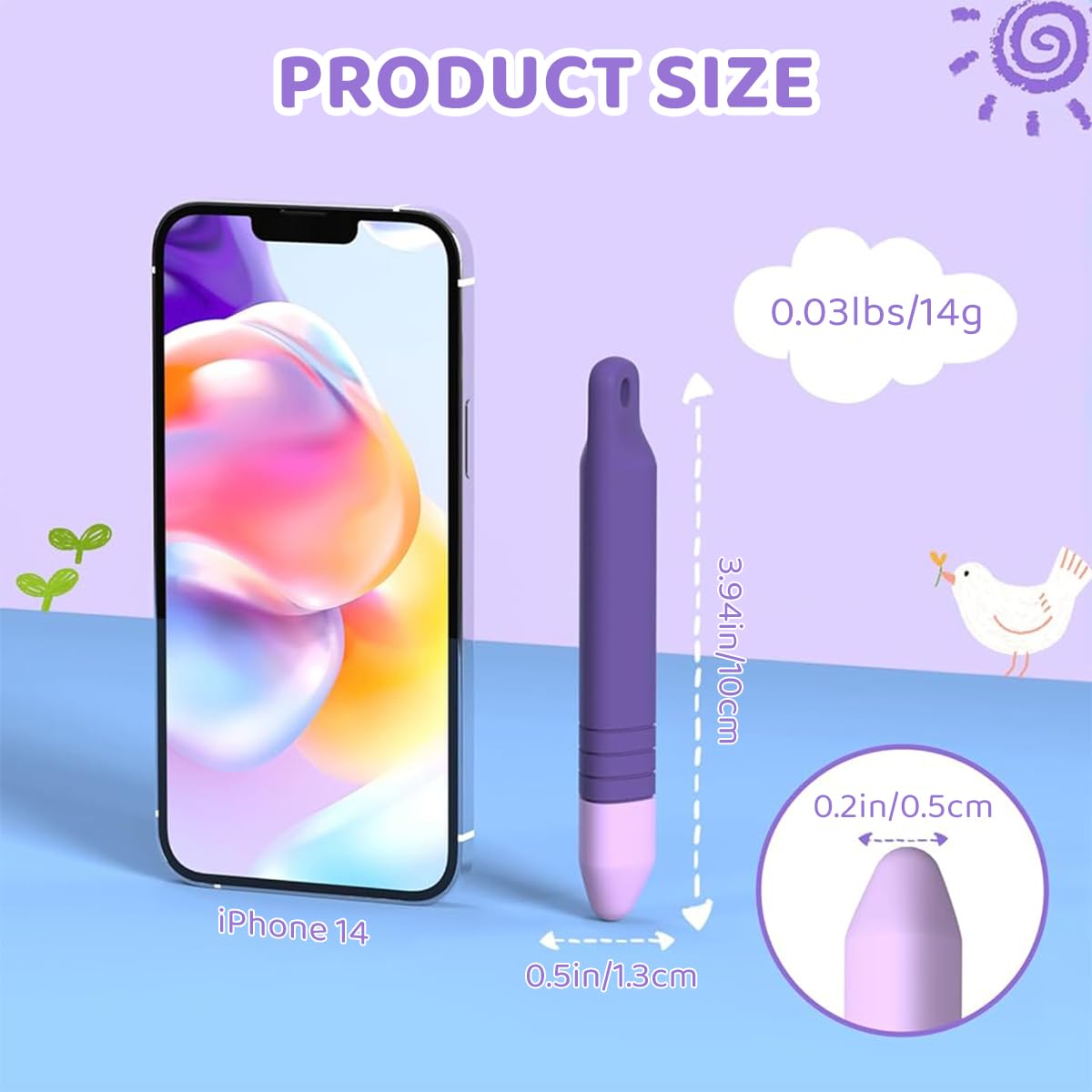 ZORBES Kid Stylus Pens for Touch Screens with Lanyard Silicone Coatingg Tablet Stylus for Writing, Drawing, Kids Stylus Pens for iPad/iPhone/Tablets/Kindle and All Touch Screen Devices, 2Pcs